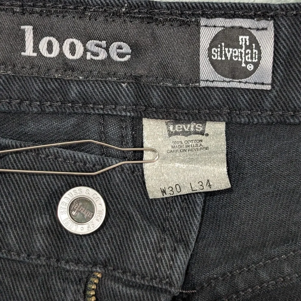 VTG Levi's SilverTab‎ Loose Black Jeans W30 L34 Y2K Baggy Skater Unisex USA made